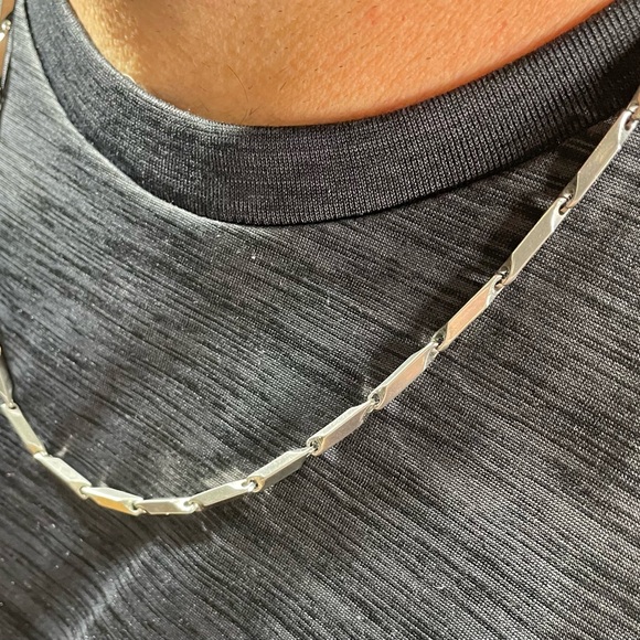 Unisex Bar Link 24 inch Chain - Picture 6 of 10